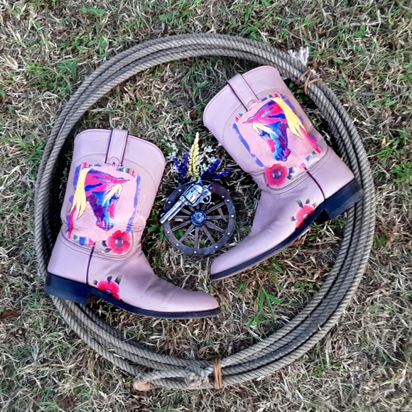 Justin Boots Shoes - 💞SOLD💞 Pink Vintage Justin Roper boots